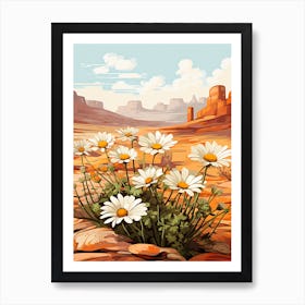 Daisy Wildflower In Desert, South Western Style (3) Art Print