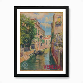Venice Italy Vintage Travel Poster 1 Art Print