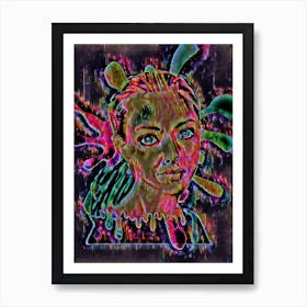 Abstract Psychedelic Woman Art Print