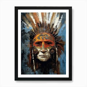 Potawatomi Portraits in Masks - Native Americans Series Art Print