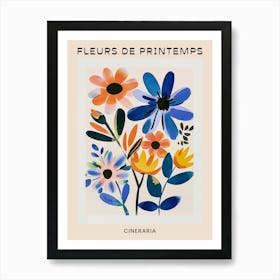 Spring Floral French Poster  Cineraria 1 Art Print