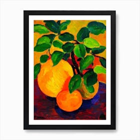 Cantaloupe Fruit Vibrant Matisse Inspired Painting Fruit Art Print