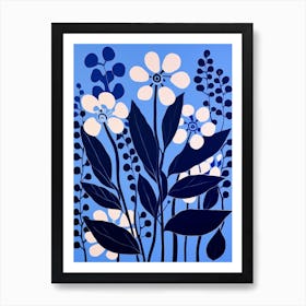 Blue Flower Illustration Lily Of The Valley 1 Art Print