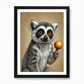 Ring Tailed Lemur Art Print