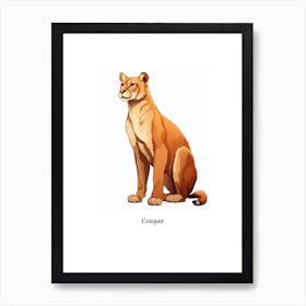 Cougar Kids Animal Poster Art Print