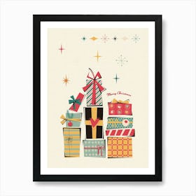 Mid Century Modern Christmas Gifts Art Print