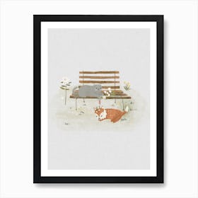 Cat And Fox Art Print