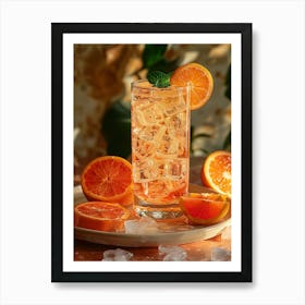 Orange Juice With Ice Art Print