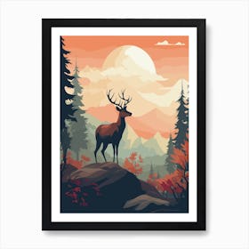 Deer In The Forest 1 Art Print