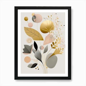 Gold And Grey Abstract Painting Art Print