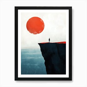 Red Sun, Minimalism Art Print