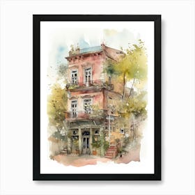 Belgrano Buenos Aires Neighborhood, Watercolour 2 Art Print