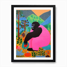 Maximalist Animal Painting Mountain Gorilla 3 Art Print