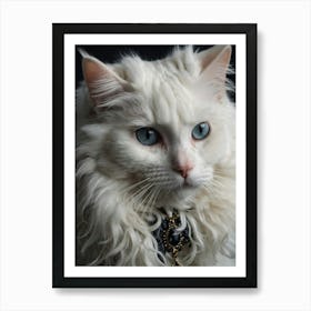 White Cat With Blue Eyes Art Print