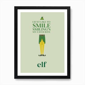 Elf Minimalist Movies Art Print