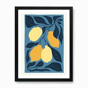 Lemons On A Branch Kitchen Matisse Style Art Print