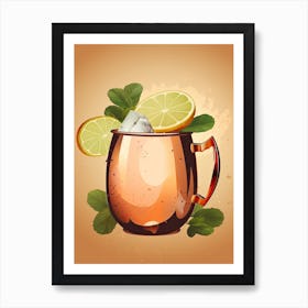 Moscow Mule Cocktail Mid Century Modern 1 Art Print