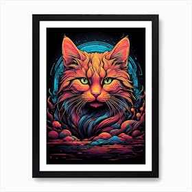 Cat Psychedelic Art Print