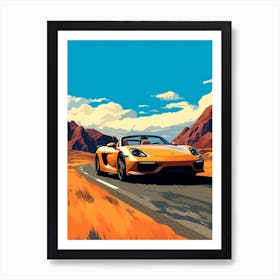 A Porsche Carrera Gt In The Route Des Grandes Alpes Illustration 2 Art Print