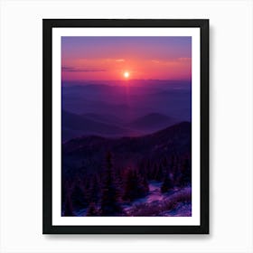 Sunrise Over The Blue Ridge Mountains Art Print