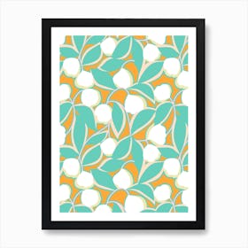 Organic Tulips Turquoise Art Print