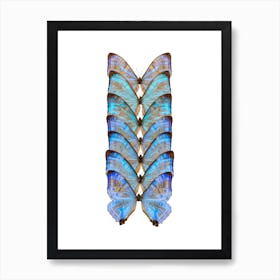 Row Of Bright Blue Butterflies Art Print