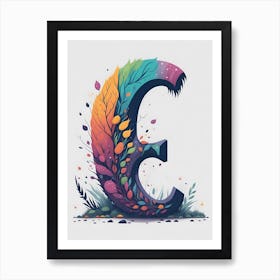 Colorful Letter E Illustration 69 Art Print