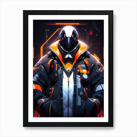 Futuristic Penguin Art Print