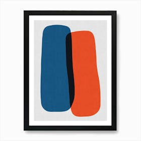 Blue and red geometry 10 Art Print