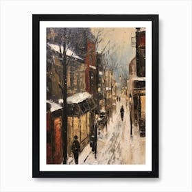 Vintage Winter Painting Oslo Norway 1 Art Print