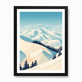 Niseko   Hokkaido, Japan, Ski Resort Illustration 2 Simple Style Art Print