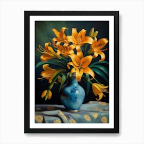 Lilies In A Vase Art Print