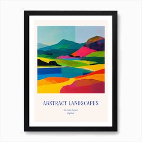 Colourful Abstract The Lake District England 4 Poster Blue Art Print