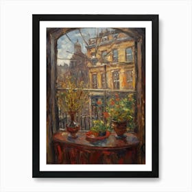 Window View Of London In The Style Of Impressionism 4 Art Print