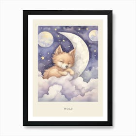 Sleeping Baby Wolf 3 Nursery Poster Art Print