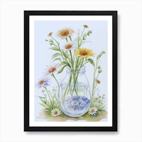 Daisies In A Vase 3 Art Print