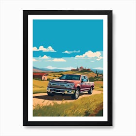 A Ford F 150 In The Tuscany Italy Illustration 1 Art Print
