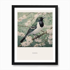 Ohara Koson Inspired Bird Painting Robin 3 Poster Art Print