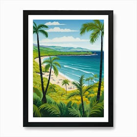 Hapuna Beach, Hawaii, Matisse And Rousseau Style 2 Art Print