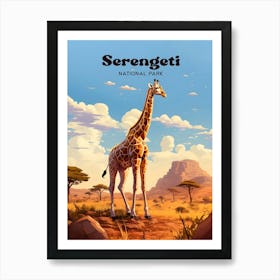 Serengeti National Park Tanzania Wildlife Travel Art Illustration Art Print