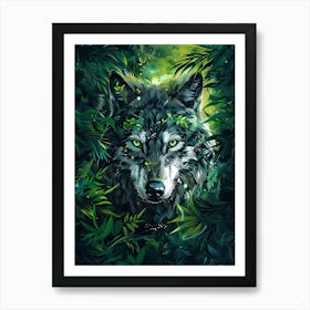 Wolf In The Jungle 8 Art Print