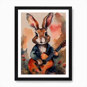 Bunny With Guitar Art Print