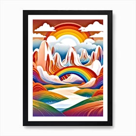 Rainbow In The Mountains 1 Art Print