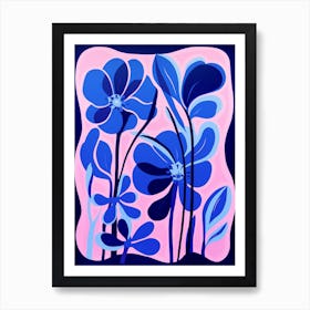 Blue Flower Illustration Sweet Pea 2 Art Print