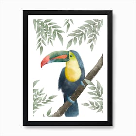 Toucan Watercolour Neutral Nursery print Art Print