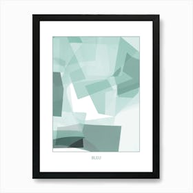 BLEU - Retro Vintage Geometric Collage in Pastel Blue by "Colt x Wilde"  Art Print