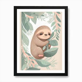 sloth hugging tree Art Print