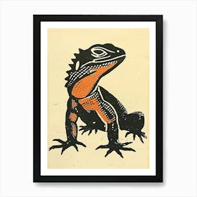 Panther Chameleon Bold Block 1 Art Print