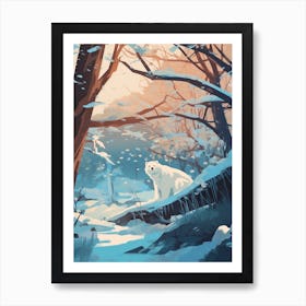 Winter Polar Bear 3 Illustration Art Print