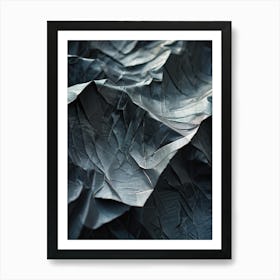 Crinkled Patterned Paper Close Up Texture Revealing Abstract Creases Interplay Of Shadows And Ligh (7) Art Print